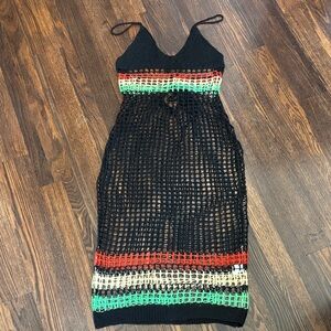 Multicolor Crochet/Mech Swimsuit Cover